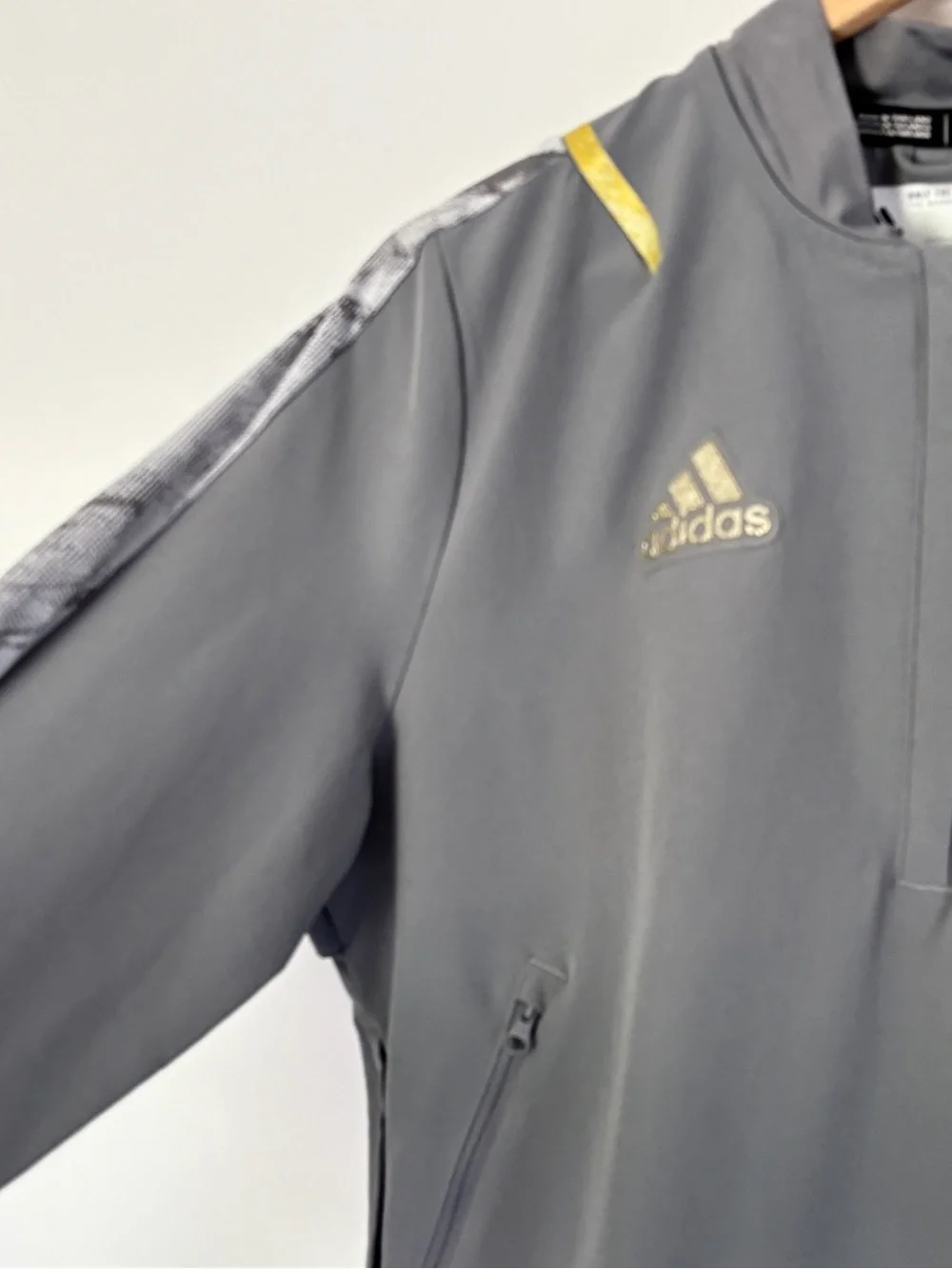 Adidas Men 1/4 Zip Long Sleeve Windbreaker Pullover Small Sample Running Golf